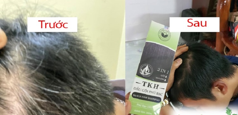 Sản phẩm cho mái tóc đen đều màu sau khi dùng